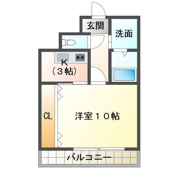 クレフォート常盤(1K/4階)の間取り写真