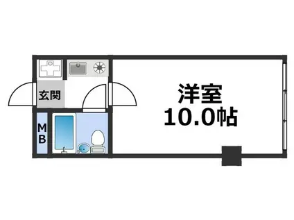 EPO江戸堀レジデンス(1K/2階)の間取り写真