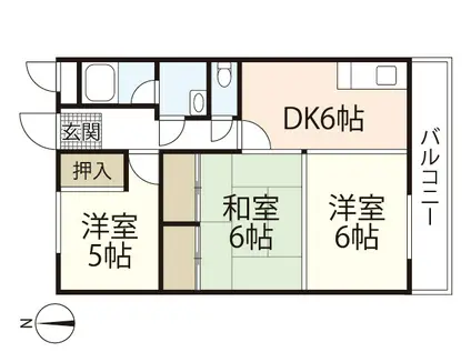 谷川マンション(3DK/3階)の間取り写真
