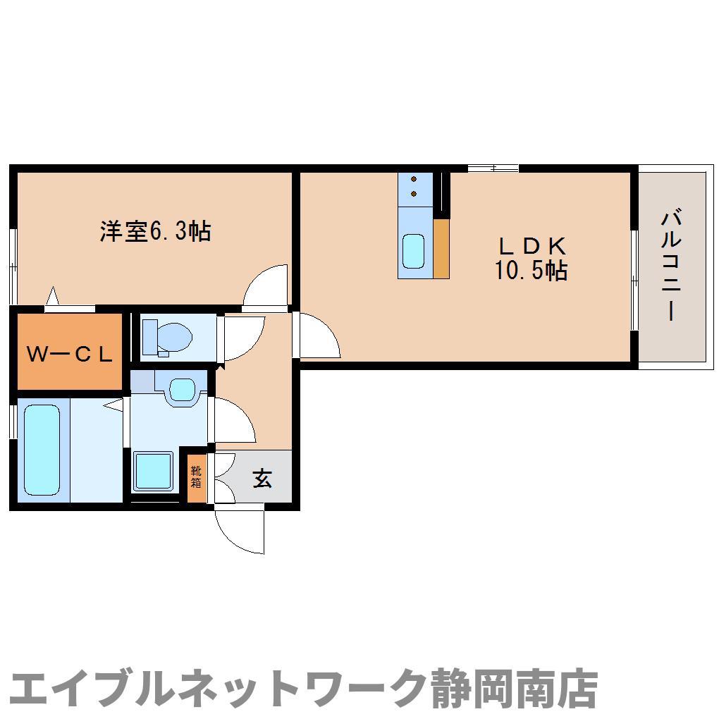 クレール・都(1LDK/3階)の間取り写真