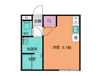 レジデンス新松戸(ワンルーム/3階)の間取り写真