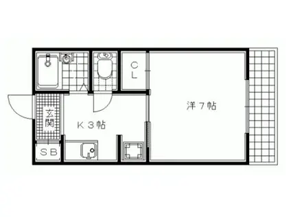 アテッサ京都(1K/1階)の間取り写真