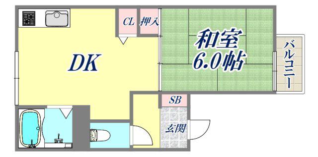 ハイツマドカ(1DK/2階)の間取り写真
