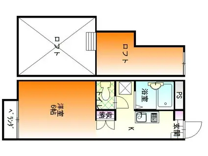 パークプレイスA(1K/2階)の間取り写真