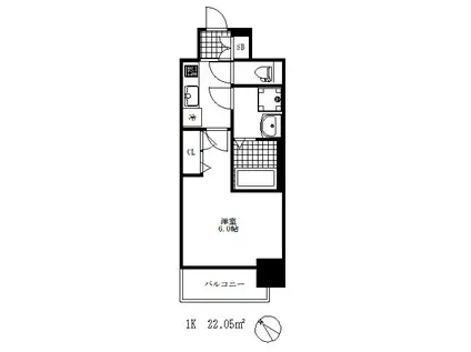 レジュールアッシュ神戸ヴィヴァン(1K/5階)の間取り写真