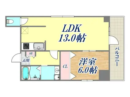 RIHO深江(1LDK/7階)の間取り写真