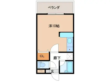ハイツクオリティ21(ワンルーム/2階)の間取り写真