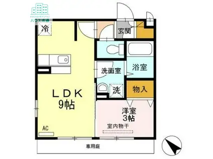 ポポラート木場(1LDK/1階)の間取り写真