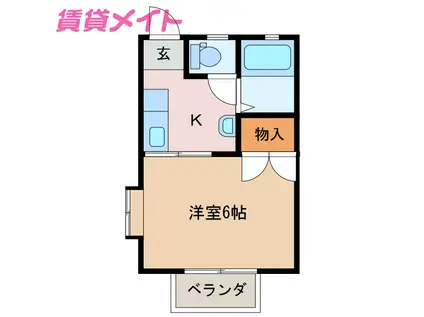 メゾンアミータ(1K/1階)の間取り写真