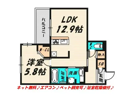 セジュール関目(1LDK/3階)の間取り写真