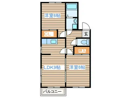 コーポ藤V(2LDK/2階)の間取り写真