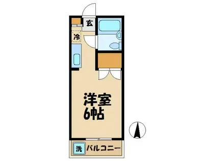 ひまわりハイム(1K/2階)の間取り写真