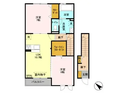 メゾンフォーレ(2LDK/2階)の間取り写真