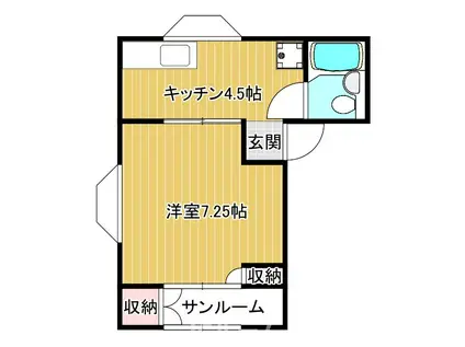 セドル88(1K/1階)の間取り写真