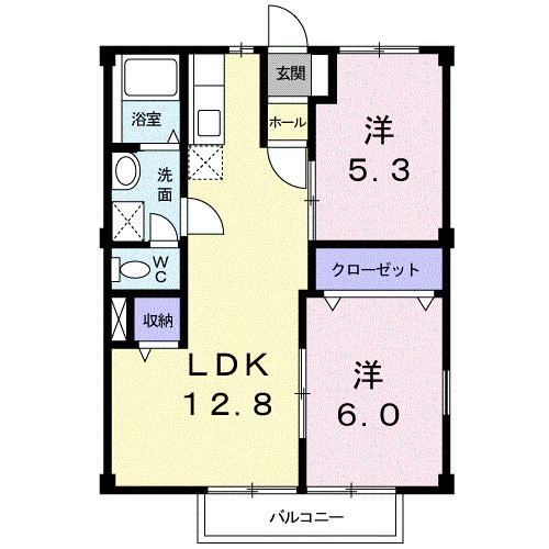 メゾンパーク前田(2LDK/2階)の間取り写真
