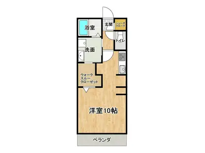 グローリアM(ワンルーム/1階)の間取り写真