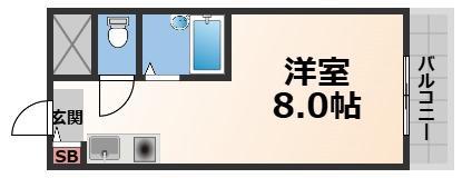 アミティ近大通(ワンルーム/5階)の間取り写真