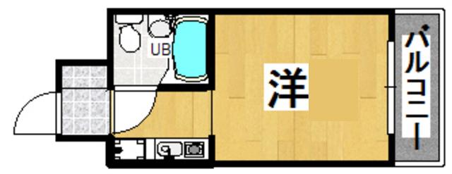 ネオハイツ三宮(ワンルーム/6階)の間取り写真