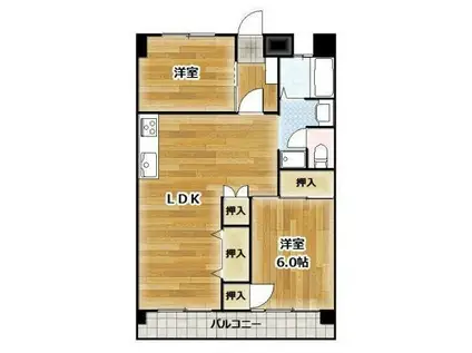 サンイーズマンション(2LDK/3階)の間取り写真