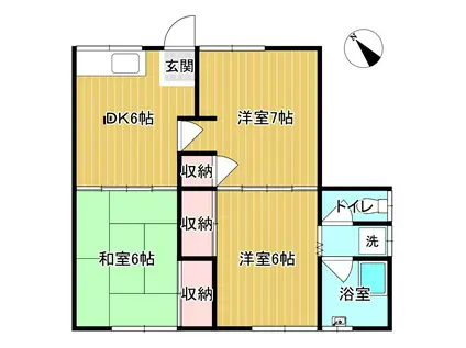 コーポゆう(3DK/1階)の間取り写真