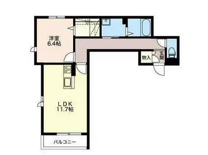 ソフィア(1LDK/1階)の間取り写真