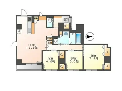エスキーナ(3LDK/4階)の間取り写真