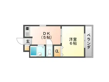 第一シューチン塚本(1DK/3階)の間取り写真