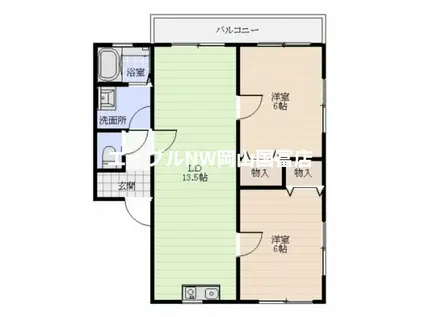 サザンクロス II(2LDK/1階)の間取り写真