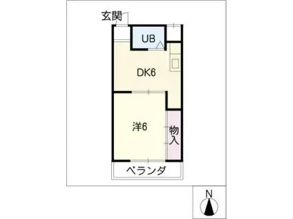 ラフォーレ吉野(1DK/3階)の間取り写真