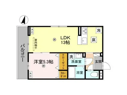 ボヌールメゾンKASUGAII(1LDK/1階)の間取り写真