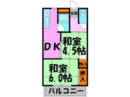 コーポ園明(2DK/2階)の間取り写真