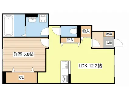 ボンヌ エトワール(1LDK/1階)の間取り写真