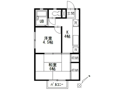 トータスホームB(2K/2階)の間取り写真