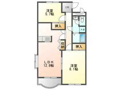 セピアコート(2LDK/2階)の間取り写真