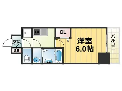 プレサンス新深江ディレット(1K/8階)の間取り写真