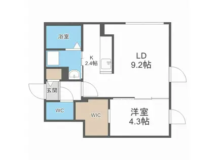 POLARIS V(1LDK/1階)の間取り写真