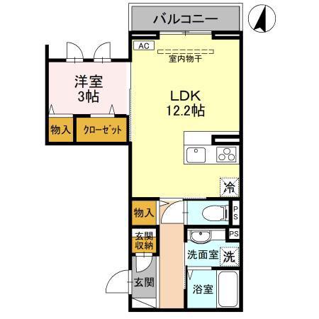 D-SERENO新倉 I(1LDK/3階)の間取り写真