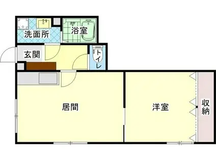 ヤマトビル(1DK/4階)の間取り写真