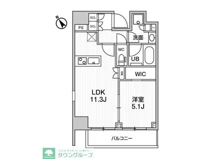グランドコンシェルジュ浅草橋(1LDK/12階)の間取り写真