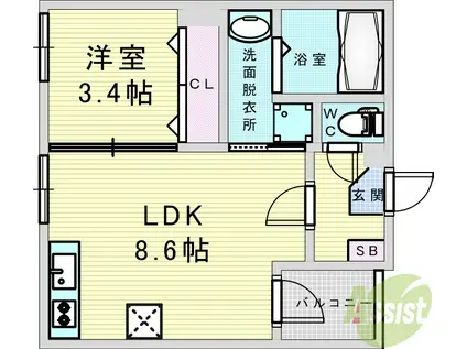 ウッドガーデン2(1LDK/1階)の間取り写真