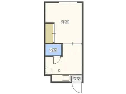 オーリン6号ビル(1DK/1階)の間取り写真