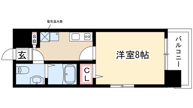プレサンスMIU新栄(1K/12階)の間取り写真