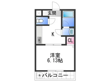 パインフィールド(1K/2階)の間取り写真