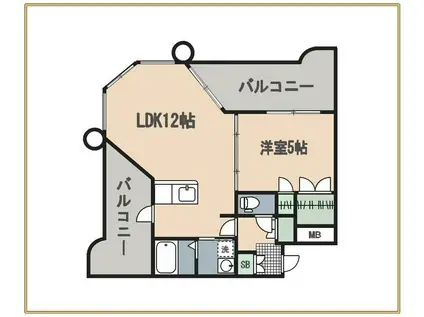 ロイヤルセンターBLD(1LDK/9階)の間取り写真