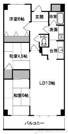 エミネンス辻本II(3LDK/4階)の間取り写真