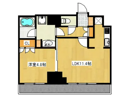 バウスフラッツ王子神谷(1LDK/9階)の間取り写真