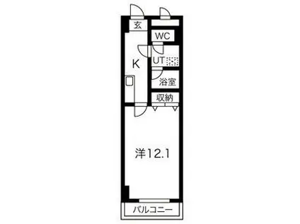 ロータスマーシュ元今泉(1K/4階)の間取り写真