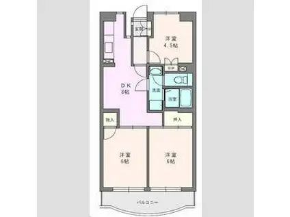 ボヌール秦野I(3DK/6階)の間取り写真