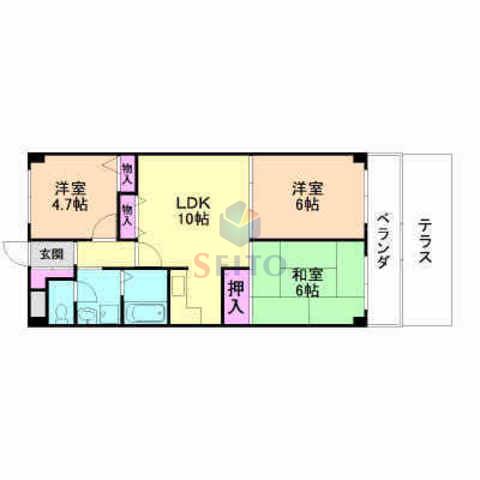 ドミールコート(3LDK/1階)の間取り写真