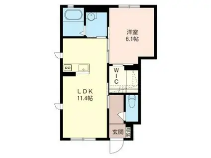 シャーメゾン メゾンサンモール(1LDK/1階)の間取り写真